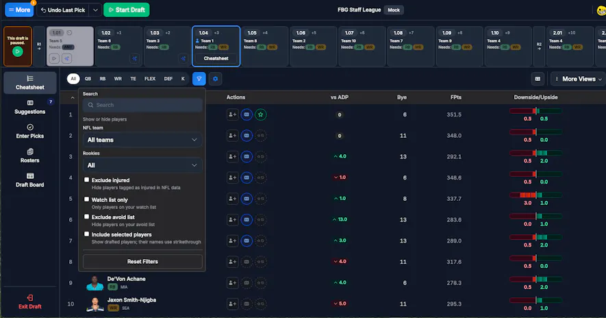 Draft Dominator Custom Cheatsheets